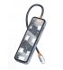 HUB WIWU Cyber CB008 8in1 Type C (3xUSB3.0+PD100W+Type-C+4KHDMI+RJ45+SD+microSD (Space Gray)