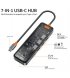 HUB WIWU Cyber CB007 7in1 Type C (3xUSB3.0+PD100W+Type-C+4KHDMI+SD+microSD (Space Gray)