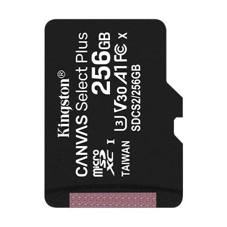 Карта памяти Kingston microSD 256GB C10 UHS-I R100/W85MB/s (SDCS2/256GBSP)