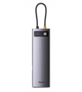 HUB Baseus Metal Gleam 12in1 2USB3.1+2USB3.0+HDMI+Type-C3.1+PD+TF+SD+DP+3.5mm+RJ45 Grey (WKWG020213)