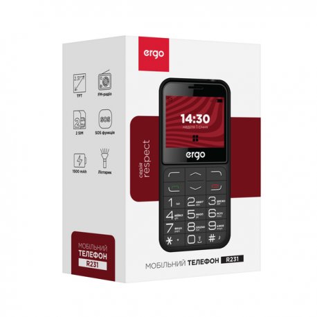 Мобильный телефон Ergo R231 Dual Sim Black