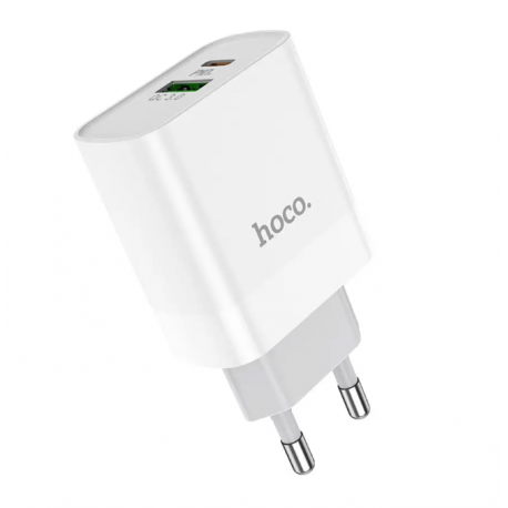 Сетевое зарядное устройство Hoco 80A Plus Rapido (Type-C+USB) PD20W+QC3.0 White
