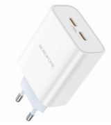 Сетевое зарядное устройство Borofone BA73A Young (2Type-C) Dual Port PD 35W White