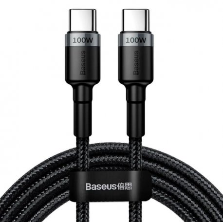 Кабель Baseus Cafule Type-C to Type-C PD 2.0 100W (2m) Gray/Black (CATKLF-ALG1)