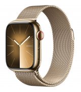Apple Watch Series 9 41mm (GPS+LTE) Gold Stainless Steel Case with Gold Milanese Loop (MRJ73)