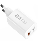 Сетевое зарядное устройство WIWU Wi-U012 Super GaN Wall Fast Charger PD+QC 65W White