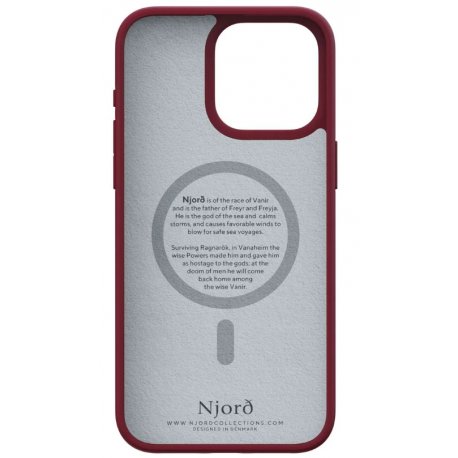 Чохол Njord Salmon Leather Case with MagSafe для iPhone 15 Pro Max Crimson Red (NA54SU11)