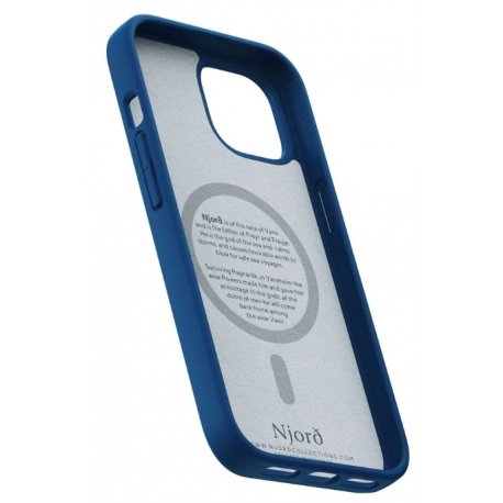 Чехол Njord Suede Case with MagSafe для iPhone 15 Pro Max Navy Blue (NA54SU01)