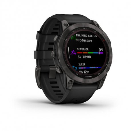 Смарт-часы Garmin fenix 7 Sapphire Solar Carbon Gray DLC Titanium with Black Band (010-02540-21) EU