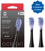 Насадки для зубної щітки Oclean UW02 B02 Ultra White Brush Head Black (2 шт) (6970810553550)