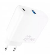 Мережевий зарядний пристрій Proove Silicone Power 45W (Type-C+USB) White (WCSP45110002)
