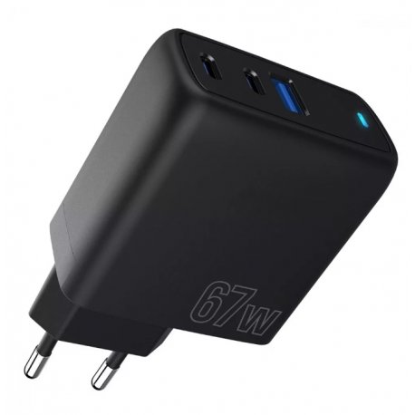 Сетевое зарядное устройство Proove Shot GaN 67W (2Type-C+USB) Black (WCSG67120001)