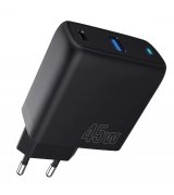 Мережевий зарядний пристрій Proove Silicone Power 45W (Type-C+USB) Black (WCSP45110001)