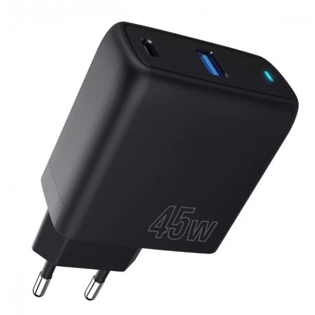 Мережевий зарядний пристрій Proove Silicone Power 45W (Type-C+USB) Black (WCSP45110001)