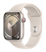 Apple Watch Series 9 45mm (GPS+LTE) Starlight Aluminum Case with Starlight Sport Band - Size M/L (MRM93)