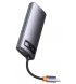 HUB Baseus Metal Gleam Multifunctional 7-in-1 (Type-C to HDMI+3xUSB3.0+PD+VGA+RJ45) Grey (WKWG040013)