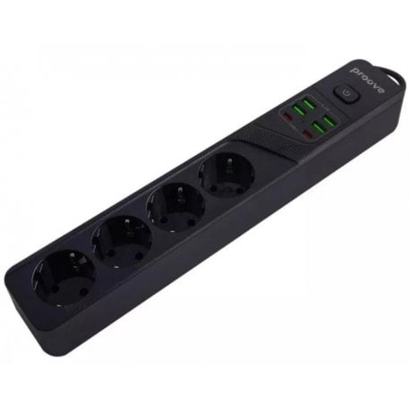 Удлинитель Proove Power Socket P-04 4 розетки + 4USB + 2Type-C (2m) Black (PSP442420001)
