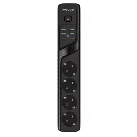 Удлинитель Proove Power Socket P-04 4 розетки + 4USB + 2Type-C (2m) Black (PSP442420001)