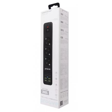 Удлинитель Proove Power Socket P-03 (3 розетки + 4USB + 2Type-C) (2m) Black (PSP342420001)
