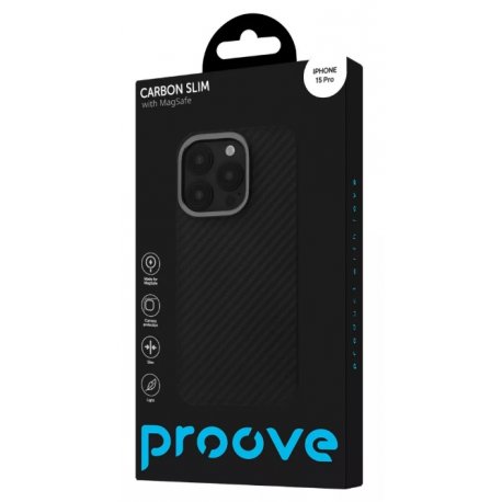 Чохол Proove Carbon Slim MagSafe для IPhone 15 Pro Max Black