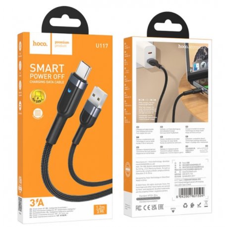 Кабель Hoco U117 USB - Type-C (1m) (Black)