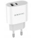 Мережевий зарядний пристрій Borofone BA62A (USB+Type-C) 12W White