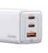 Сетевое зарядное устройство Usams US-CC180 65W ACC (2Type-C-USB) GaN Fast Charger White (CC180TC02)