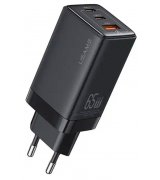 Мережевий зарядний пристрій Usams US-CC180 65W ACC 3 Ports GaN Fast Charger Black (CC180TC01)