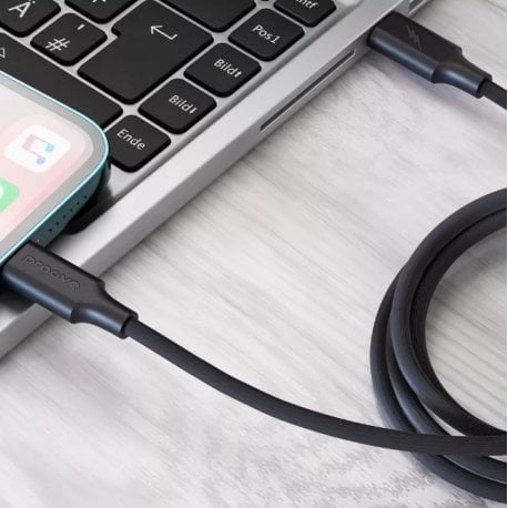 Кабель Proove Striped Silicone Type-C to Lightning (1m) Black
