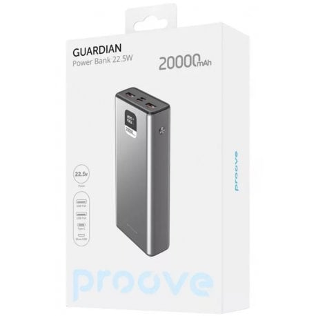 Внешний аккумулятор Proove Guardian 20000mAh 22,5W Metal Gray