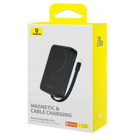 Зовнішній акумулятор Baseus PowerBank Magnetic Mini 20W 10000mAh Black (PPCX070001)
