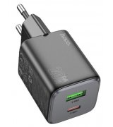 Сетевое зарядное устройство Hoco N41 PD20W+ QC3.0 USB/Type-C Black