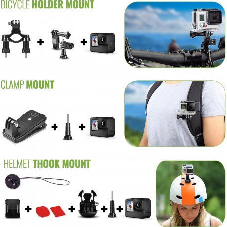 Набор аксессуаров Diginerds 50 in 1 Accessories Kit для экшн-камер Black