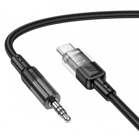 Кабель AUX Hoco UPA27 Type-C to 3.5mm 1m Black