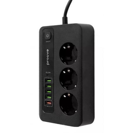 Мережевий фільтр Proove Power Strip Homester PD-03 1AC 65W (2 Type-C + 2USB) Black (PSP165220001)