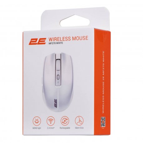 Мышь беспроводная 2E MF270 Silent Rechargeable WL White (2E-MF270WWH)