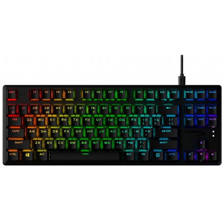 Клавіатура ігрова HyperX Alloy Origins Core PBT Red USB RGB (Eng, Ukr) Black (639N7AA)