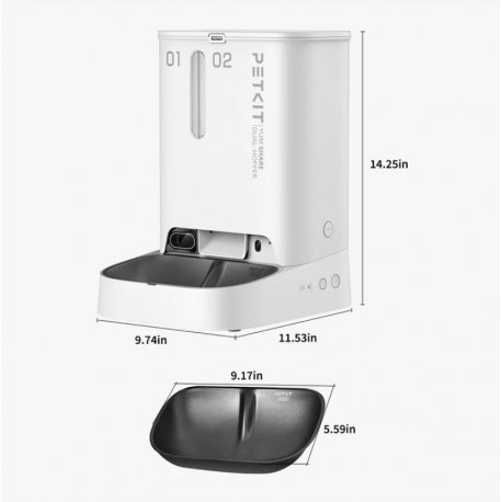 Умная кормушка для животных с камерой и двумя отсеками для корма Petkit YumShare Dual-hopper Camera Pet Feeder (5L) (P591)