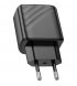 Сетевое зарядное устройство Hoco CS23A (Type-C+USB) PD30W+QC3 Black