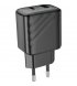 Мережевий зарядний пристрій Hoco CS23A (Type-C+USB) PD30W+QC3 Black