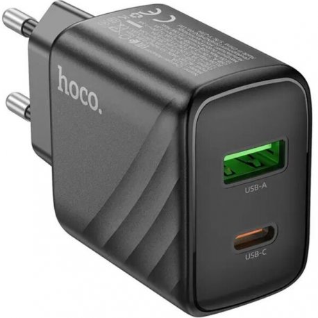 Сетевое зарядное устройство Hoco CS23A (Type-C+USB) PD30W+QC3 Black