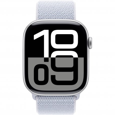 Apple Watch Series 10 46mm (GPS) Silver Aluminium Case with Blue Cloud Sport Loop (MWWN3)