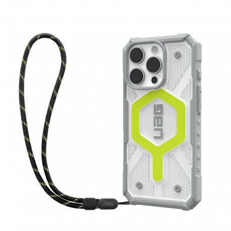 Чехол+ремешок UAG Pathfinder Clear Magsafe для iPhone 16 Pro Active Neon Lanyard