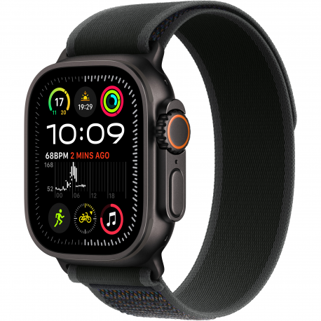 Apple Watch Ultra 2 (2024) 49mm (GPS+LTE) Black Titanium Case with Black Trail Loop – M/L (MX4V3)
