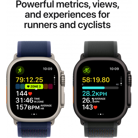 Apple Watch Ultra 2 (2024) 49mm (GPS+LTE) Black Titanium Case with Black Trail Loop – S/M (MX4U3)
