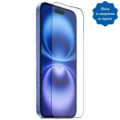 Захисне скло iLera DeLuxe Original Glass для iPhone 16 Black (iLFCDL16)