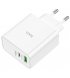 Мережевий зарядний пристрій Hoco C113A PD65W (USB+Type-C) White