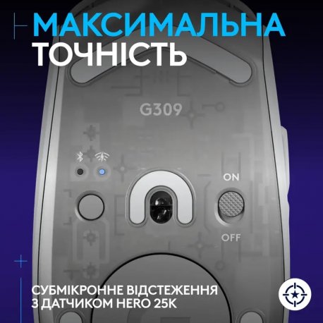 Миша комп'ютерна бездротова Logitech G309 White