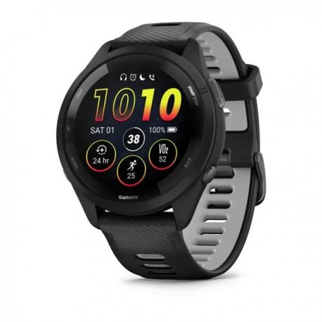Смарт-годинник Garmin Forerunner 265 Black Bezel and Case with Black/Powder Gray Silicone Band (010-02810-10/00) EU