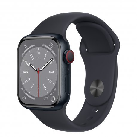 Apple Watch Series 8 41mm (GPS+LTE) Midnight Aluminum Case with Midnight Sport Band - Size M/L (MNUW3) Open Box